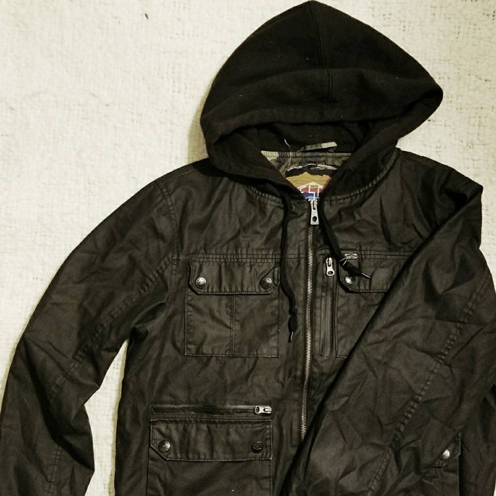 ESC Mens Large Hooded Bomber Utility Jacket